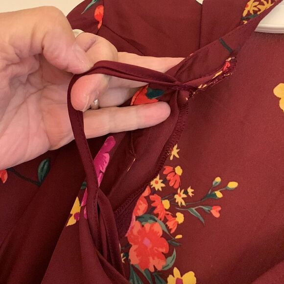 Old Navy size large BoHo floral burgundy dress NWT - Picture 11 of 11